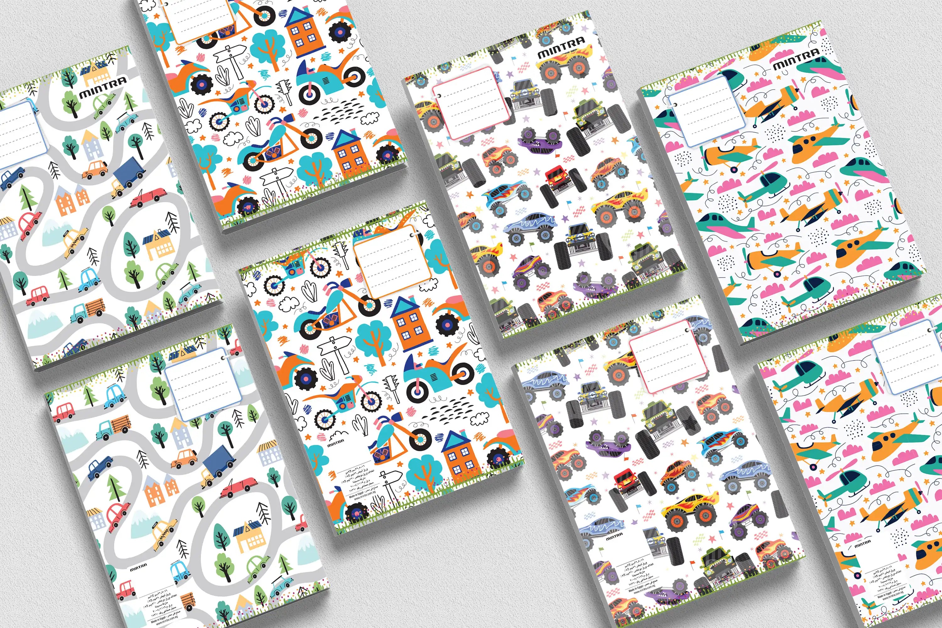 كشكول ملاحظات A5 مدبس 40 صفحة - رسم بياني مسطر (عبوة من 4)