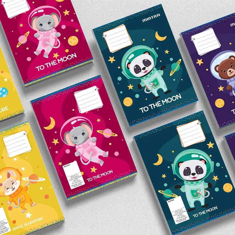 كشكول ملاحظات A5 مدبس 40 صفحة - رسم بياني مسطر (عبوة من 4)