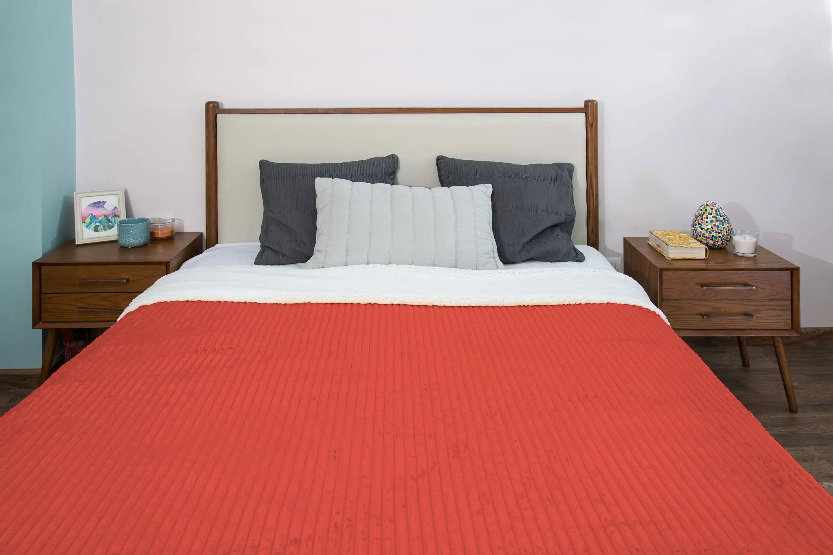 Striped Double Side Fleece/Sherpa Blanket (180 x 220)