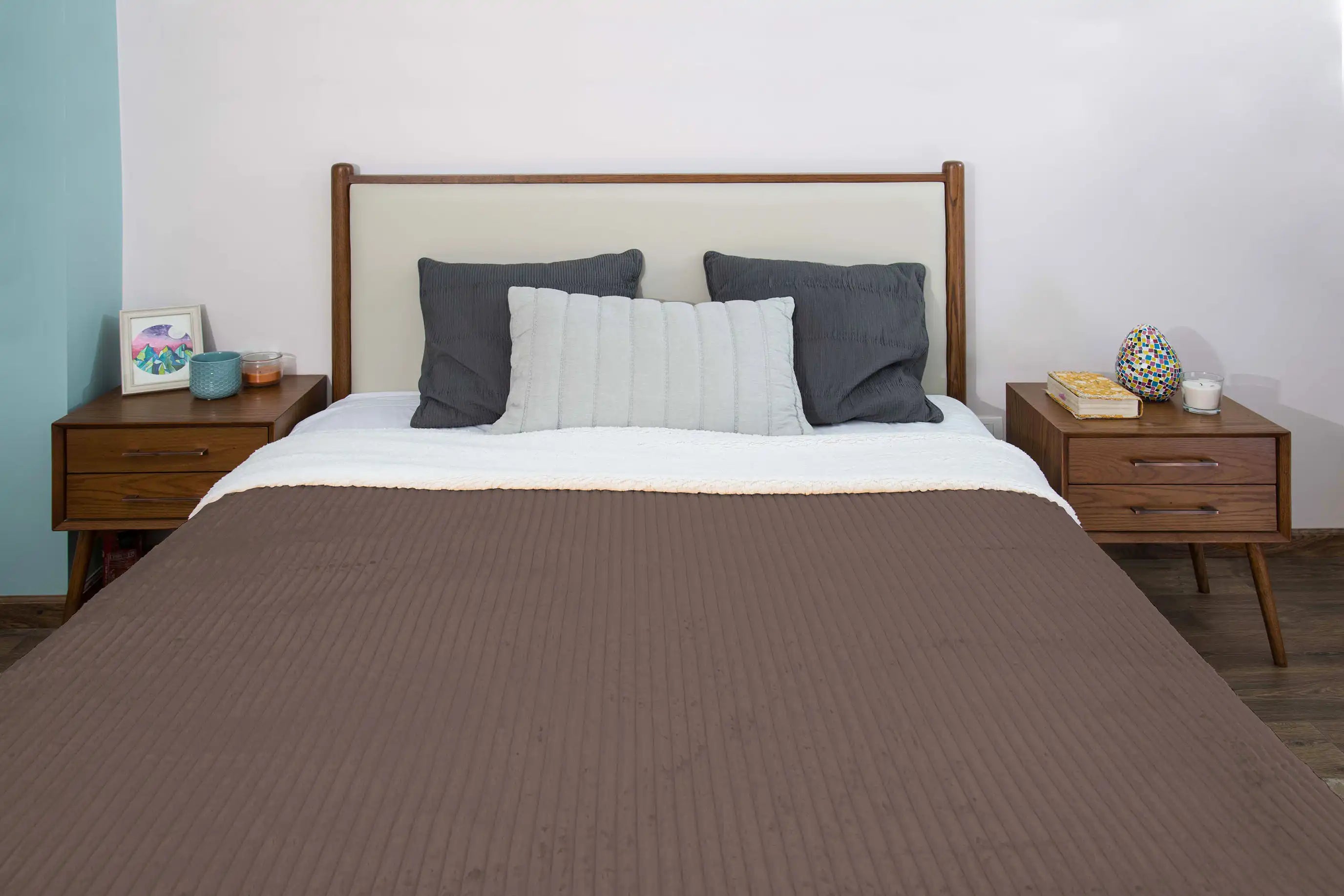 Striped Double Side Fleece/Sherpa Blanket (180 x 220)