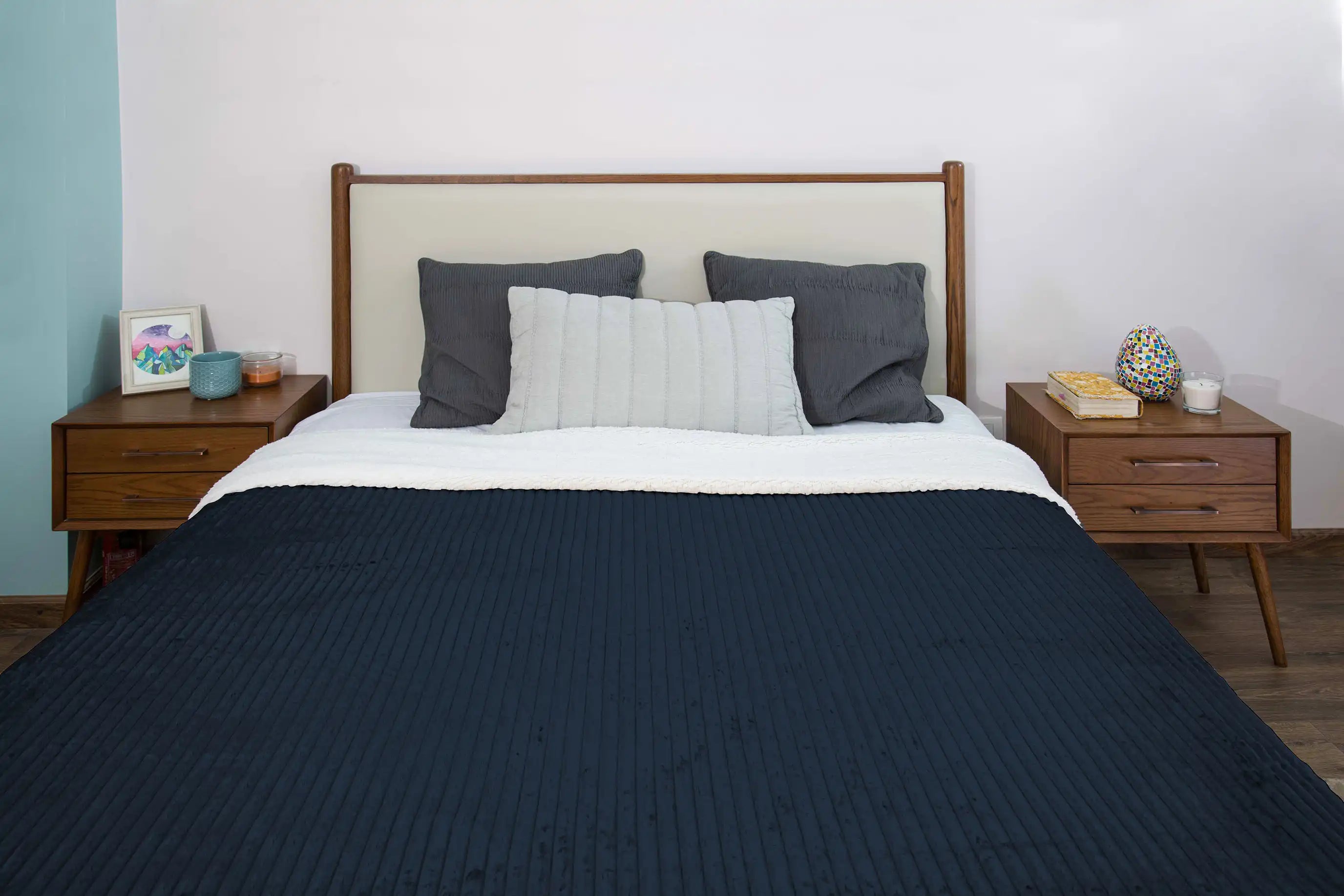 Striped Double Side Fleece/Sherpa Blanket (180 x 220)