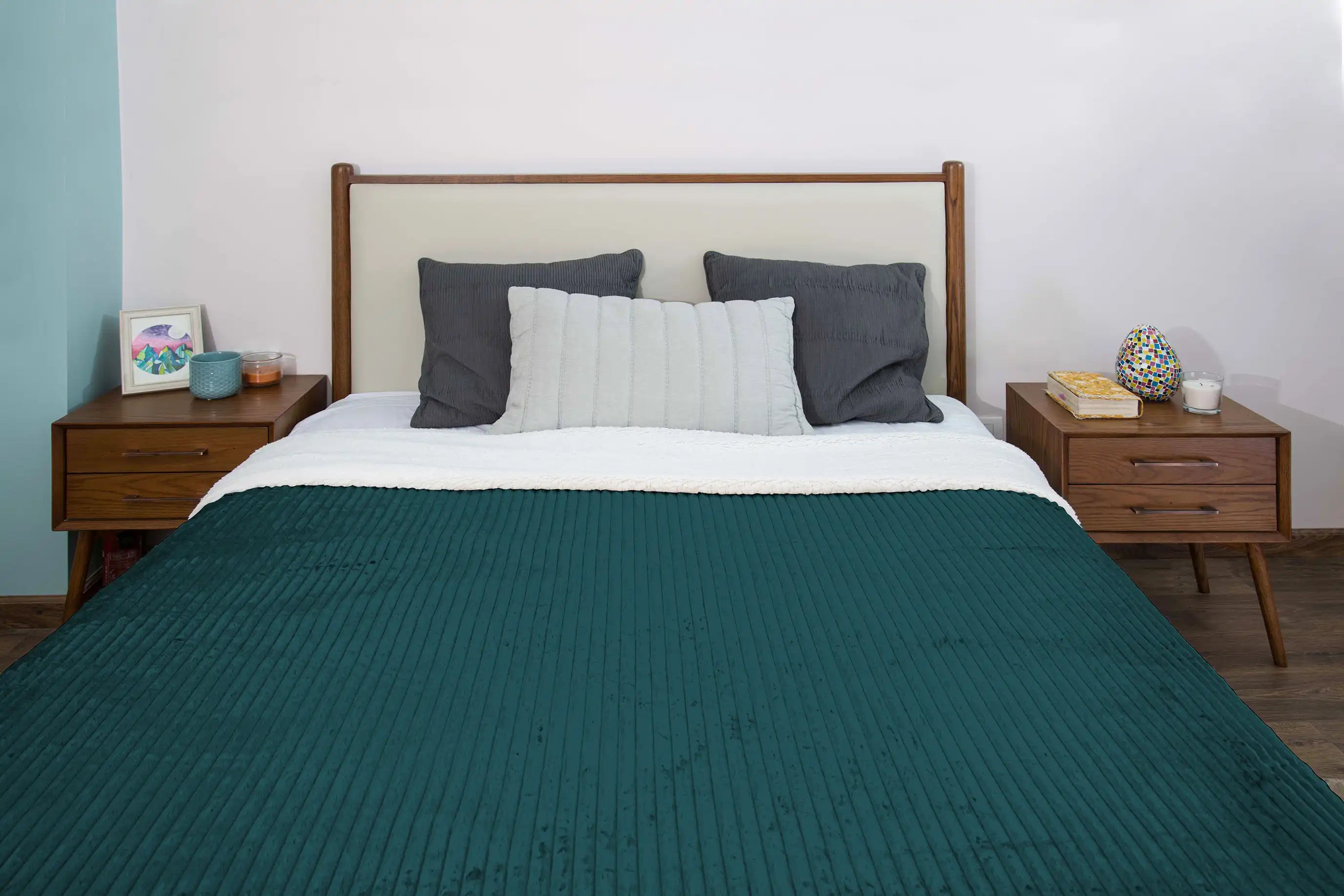 Striped Double Side Fleece/Sherpa Blanket (180 x 220)