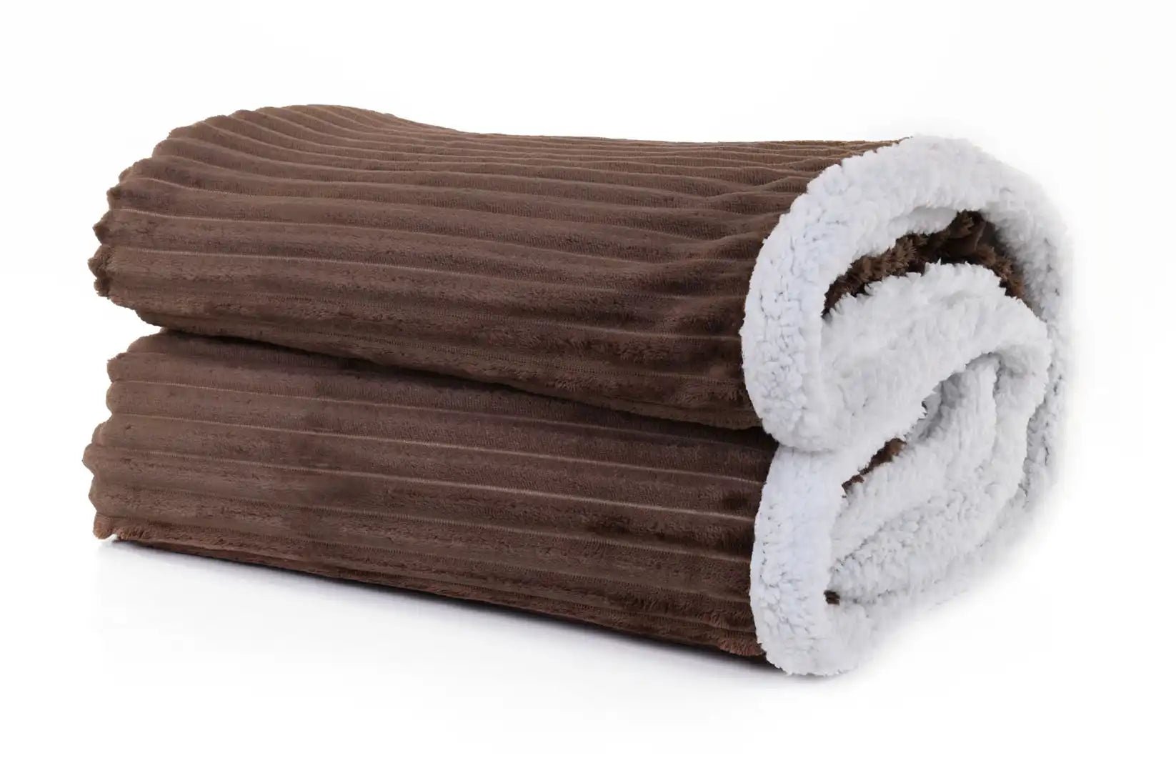 Striped Double Side Fleece/Sherpa Blanket (220 x 240)