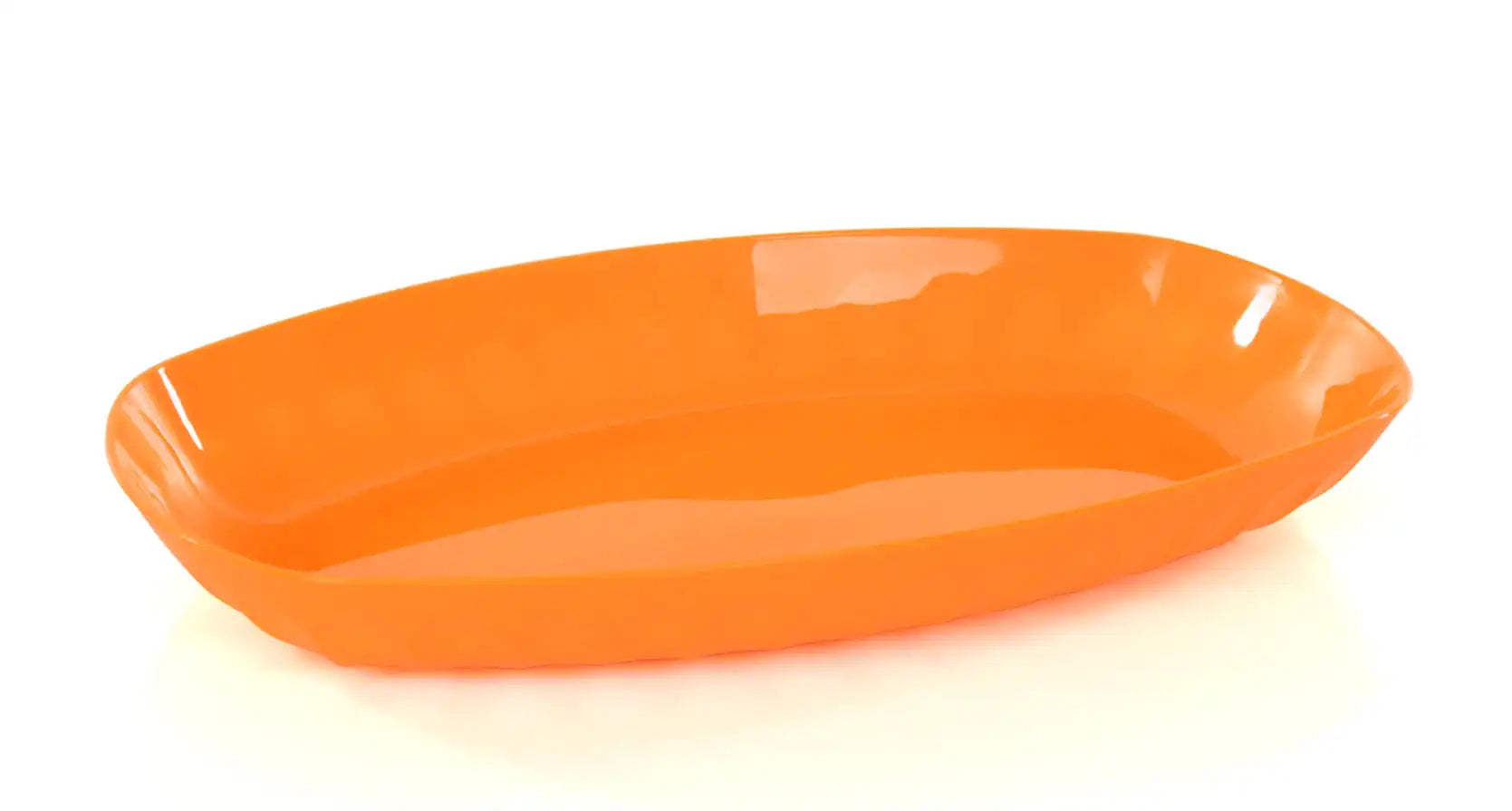 صينية تقديم بيضاوية غير قابلة للكسر (عبوة من قطعتين)