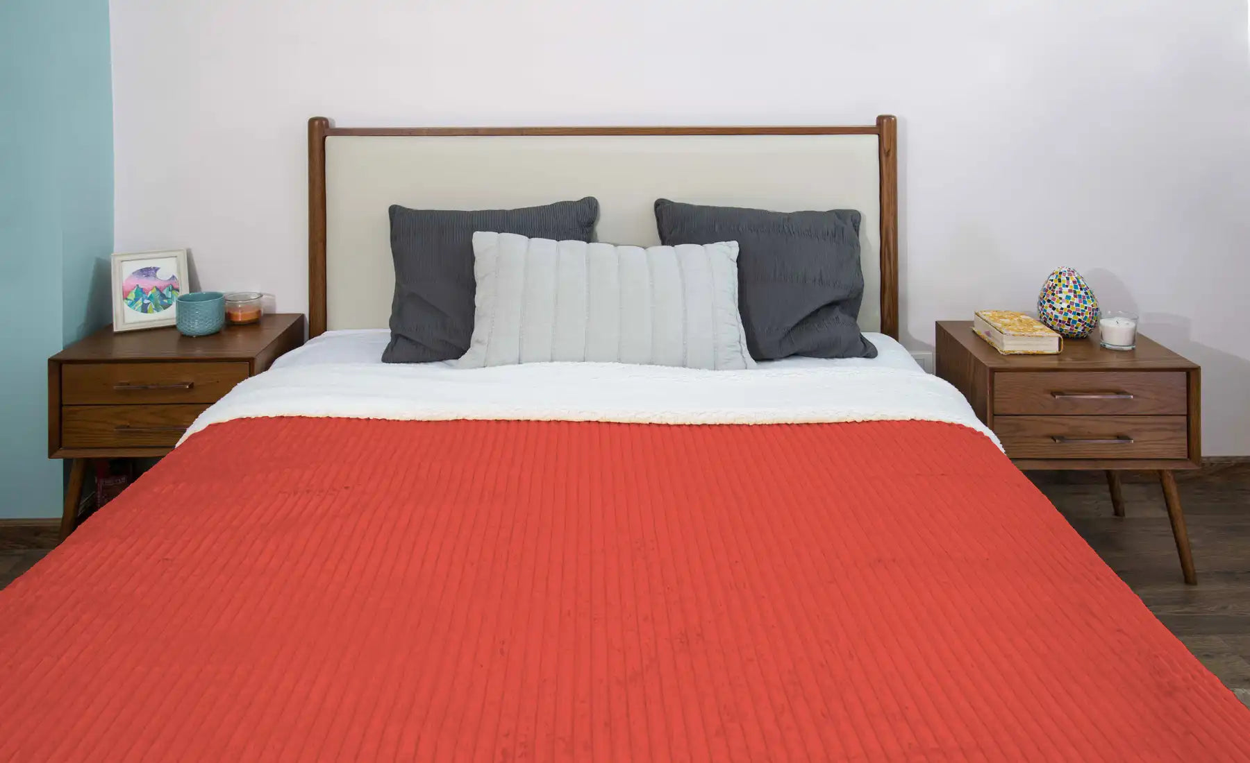 Striped Double Side Fleece/Sherpa Blanket (220 x 240)
