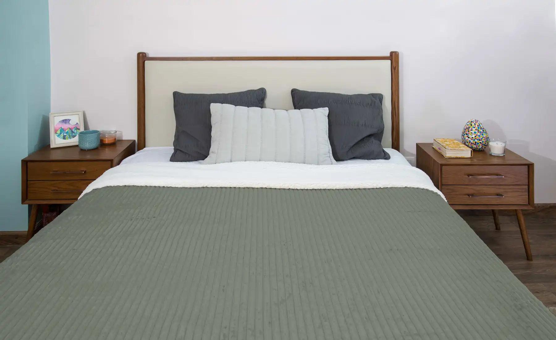 Striped Double Side Fleece/Sherpa Blanket (220 x 240)