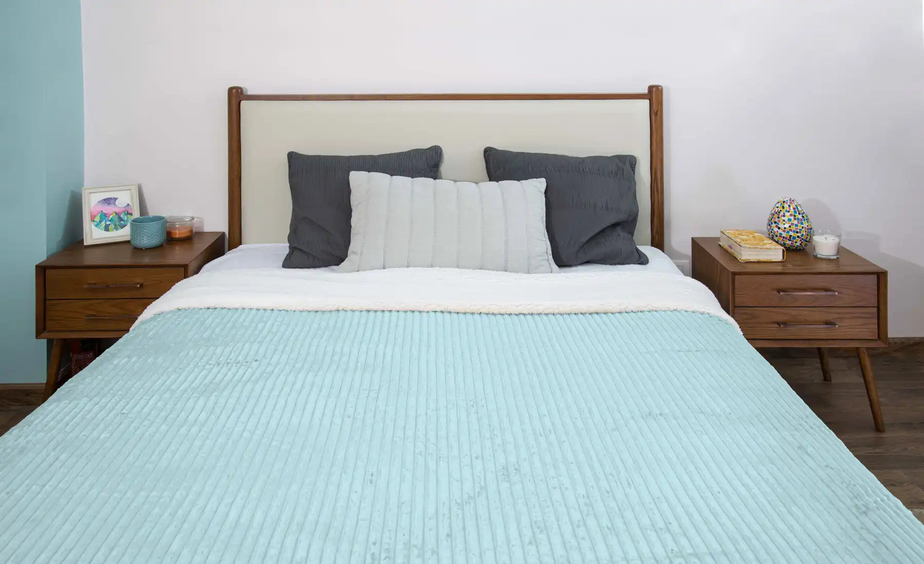 Striped Double Side Fleece/Sherpa Blanket (220 x 240)