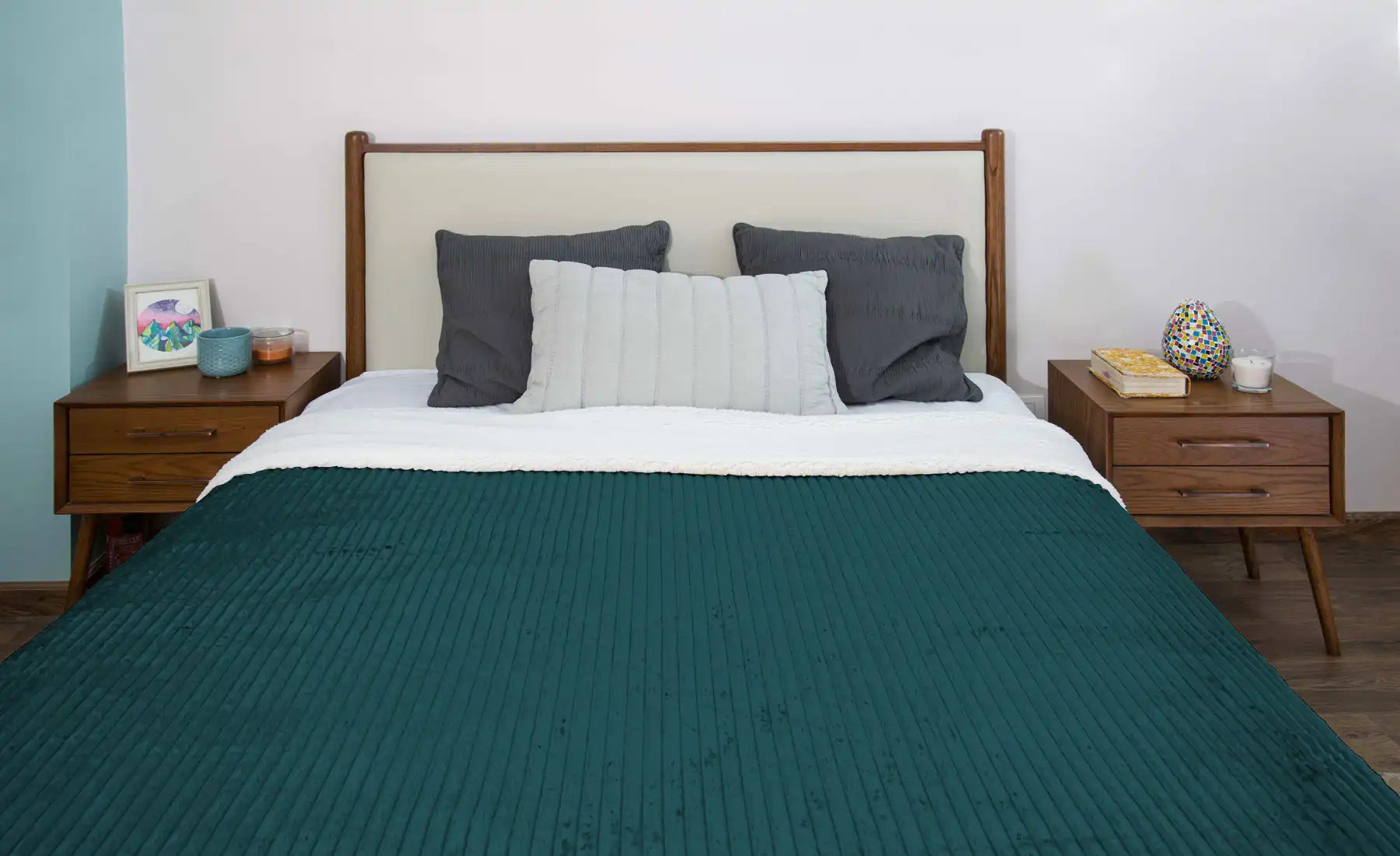 Striped Double Side Fleece/Sherpa Blanket (220 x 240)
