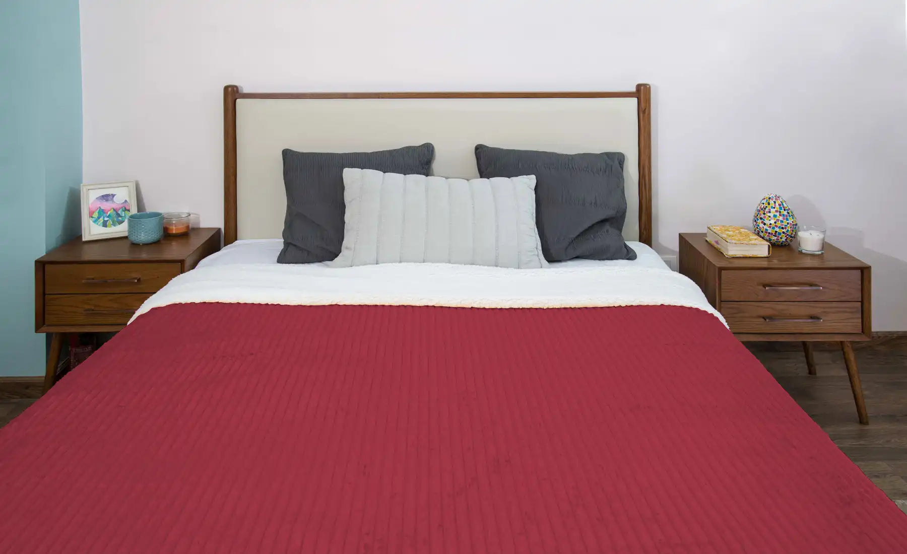 Striped Double Side Fleece/Sherpa Blanket (220 x 240)