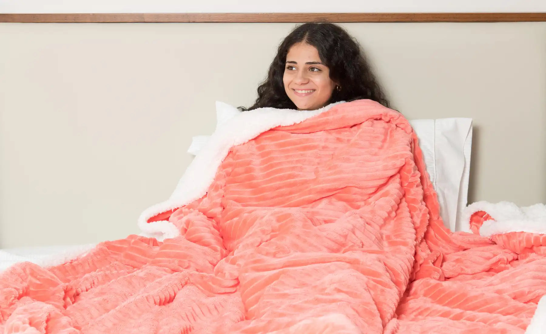 Striped Double Side Fleece/Sherpa Blanket (180 x 220)