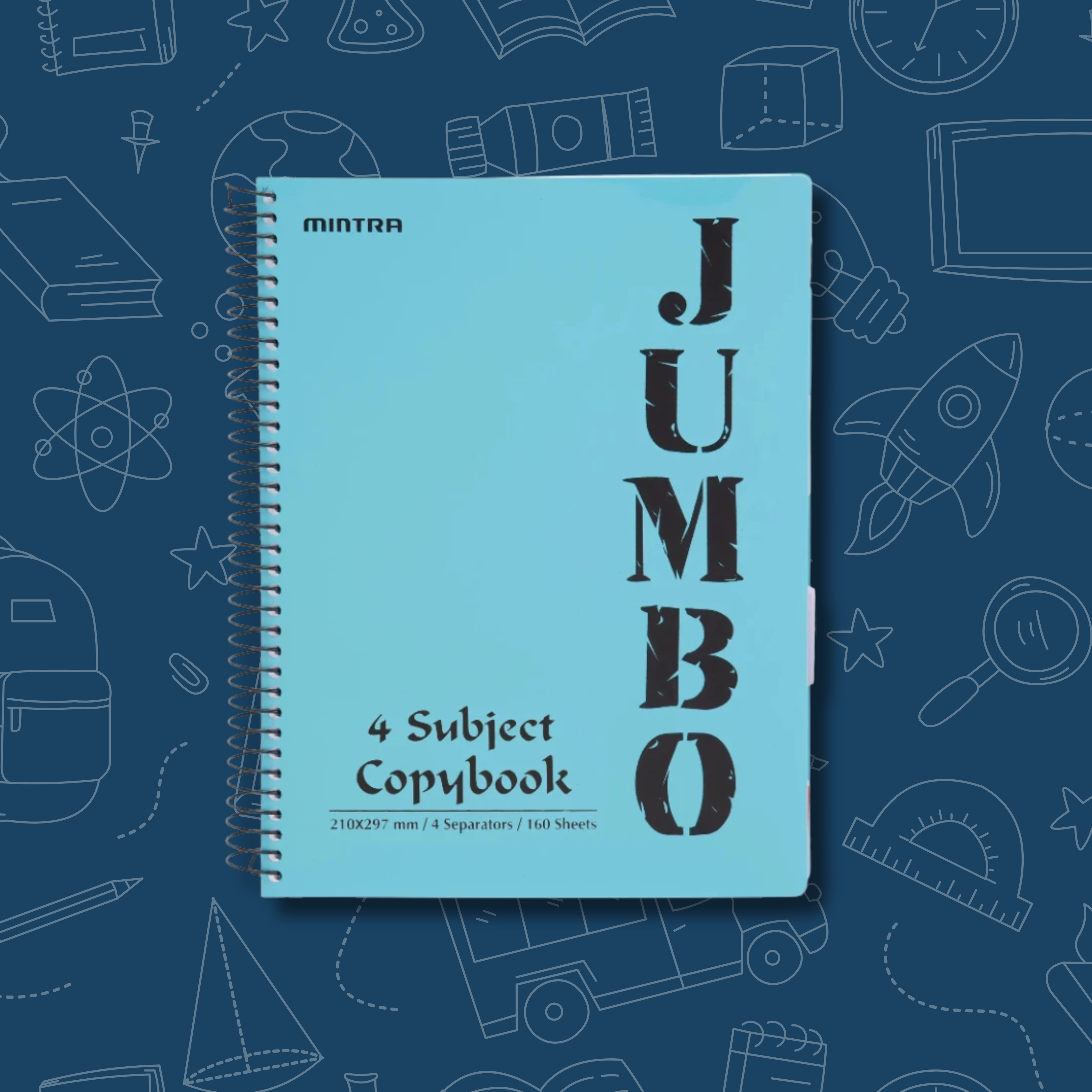A4 Jumbo Notebook Light Blue ( 3, 4 Subjects )