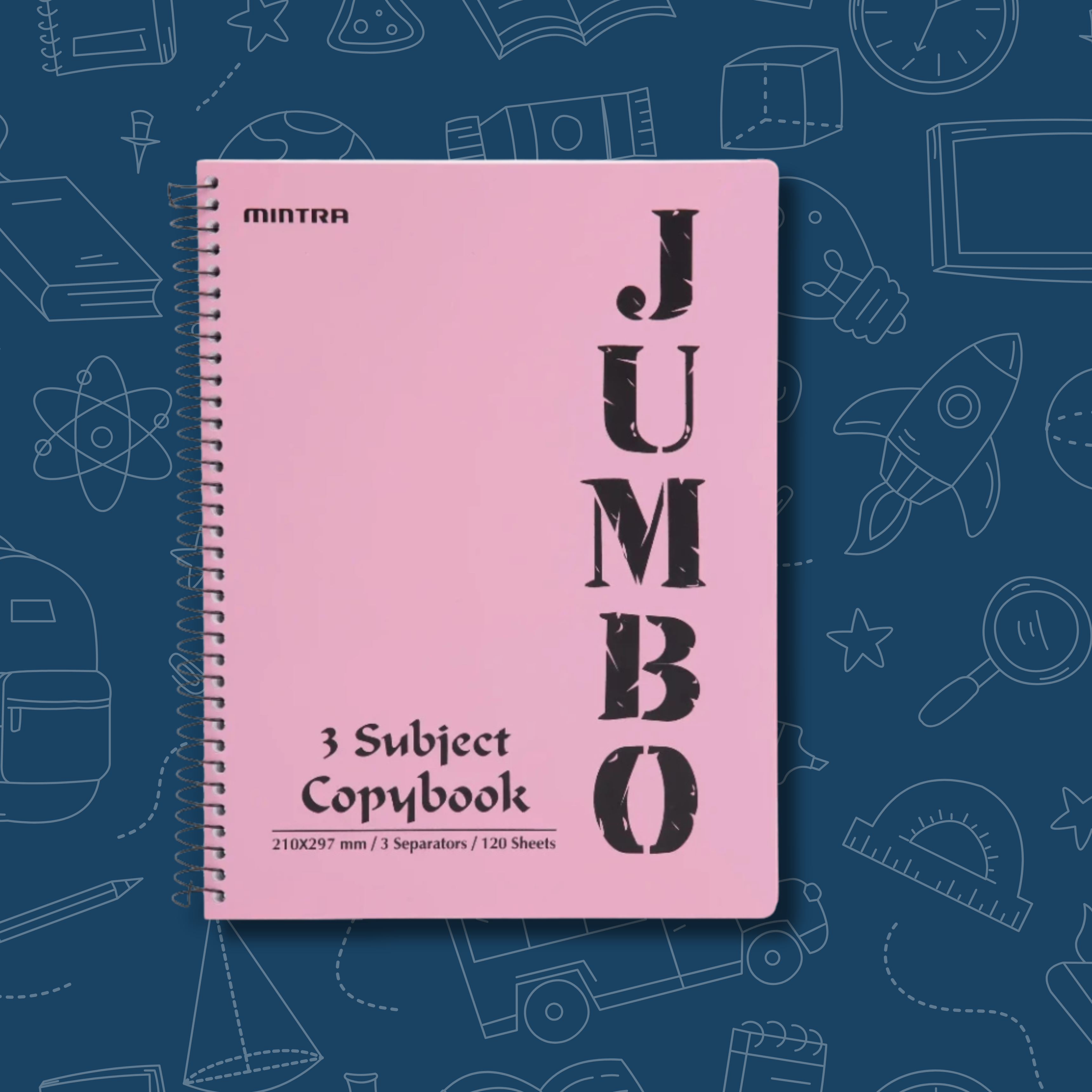 A4 Jumbo Notebook Spring Pink ( 3, 4, 5, 6 Subjects )