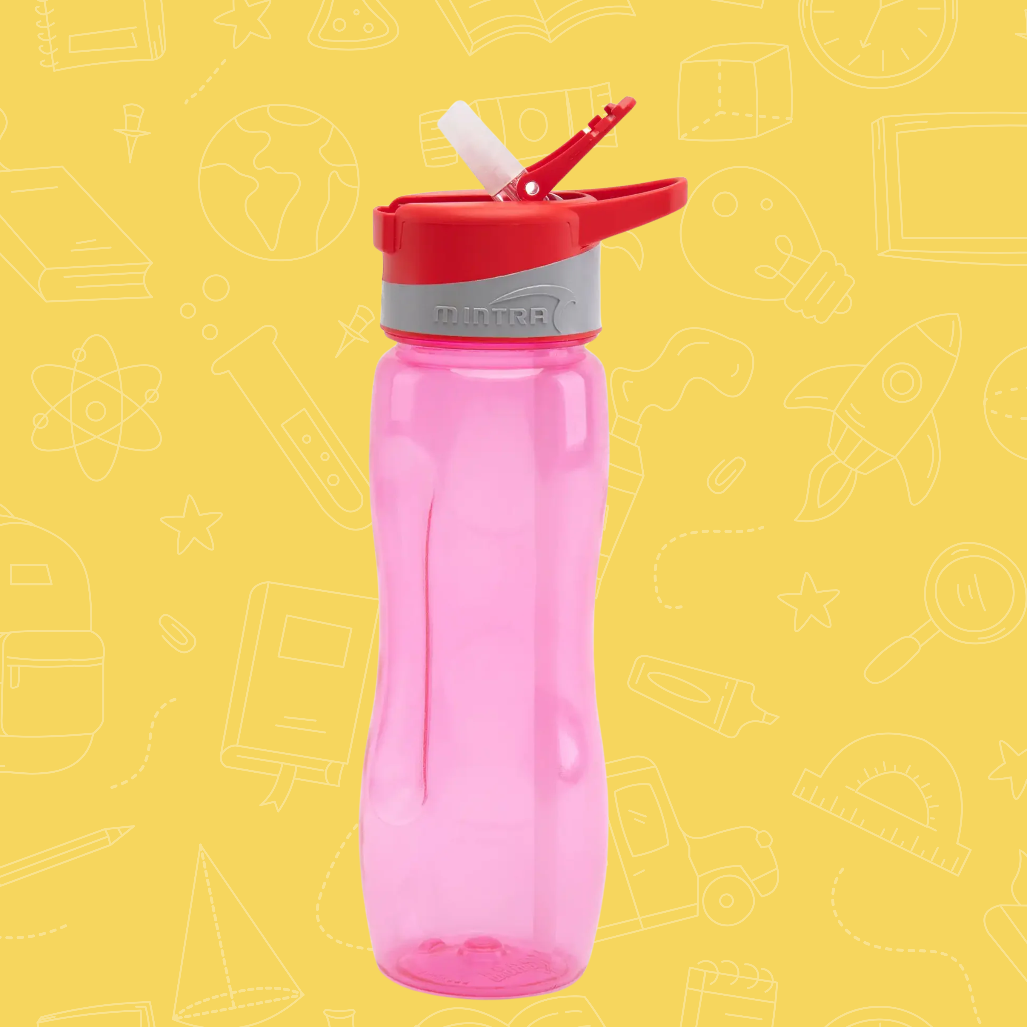 650 ml Colored Water Bottle - with Straw