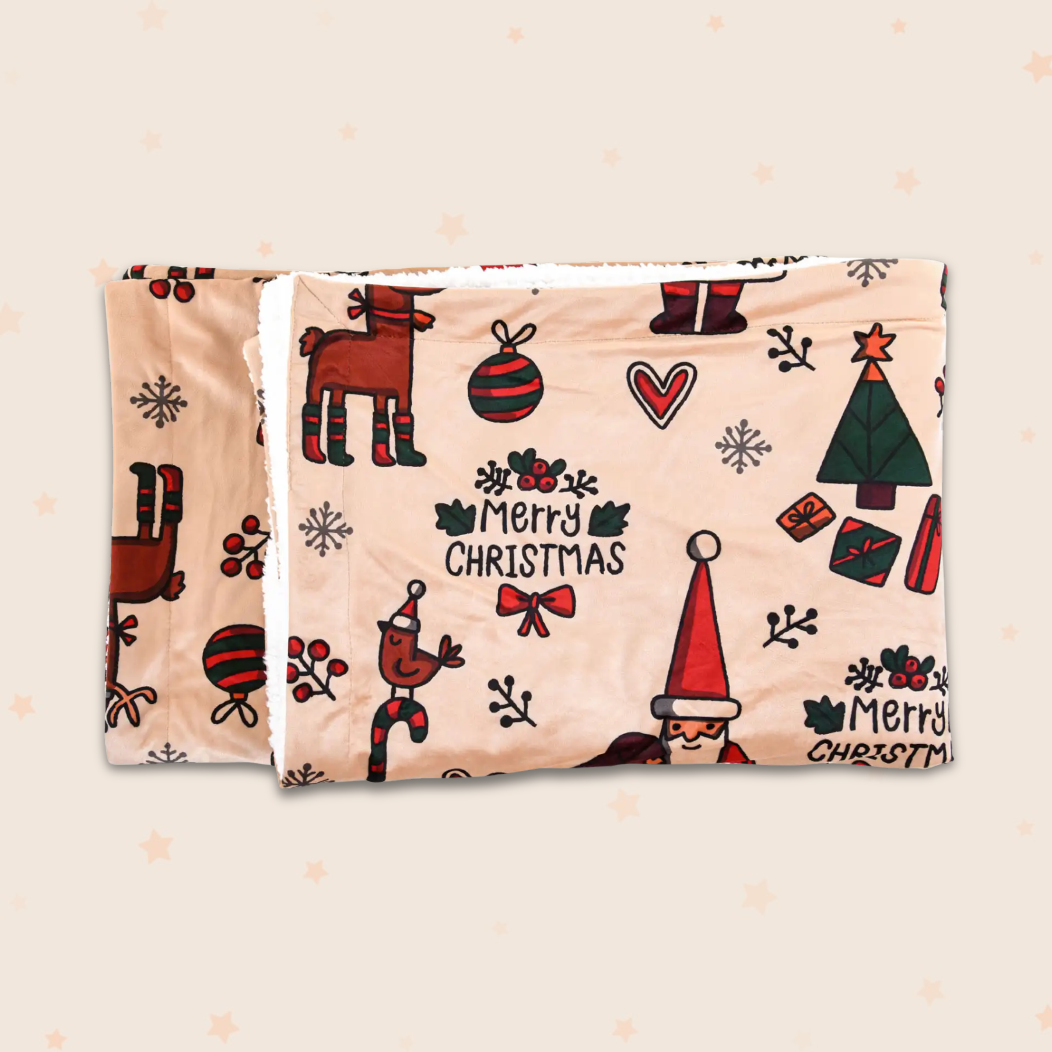 بطانية عيد الكريسماس ميكروفيبر/شيربا 130 × 180 سم