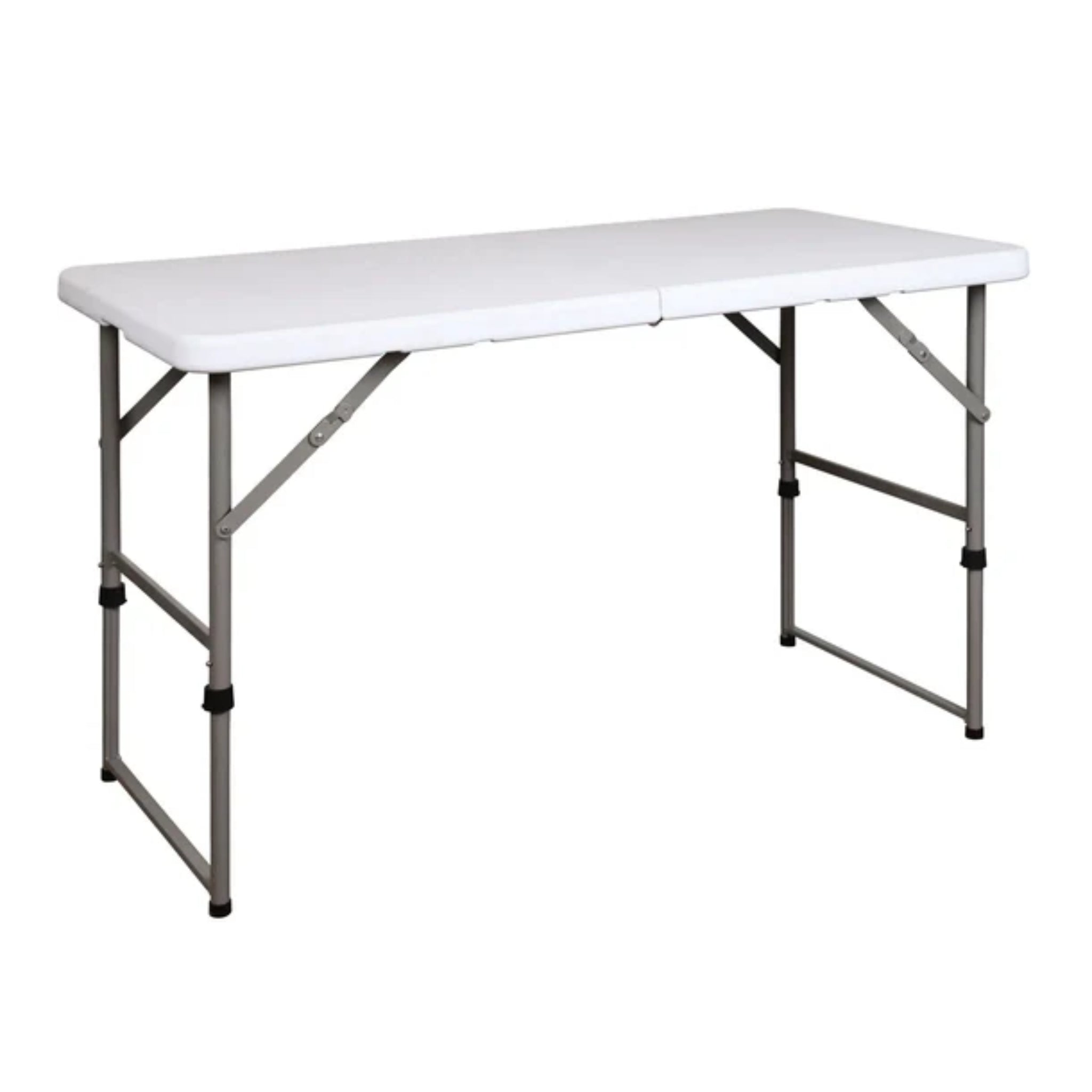 RF 122 White - Rectangular fold in half table 122 cm (Height Adjustable)