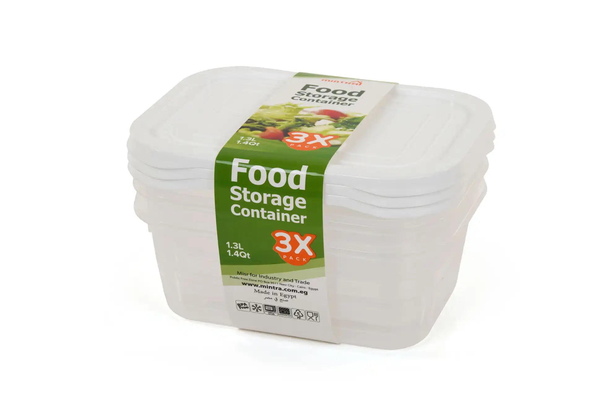 Fridge 1.3L Storage Container (pack of 3)