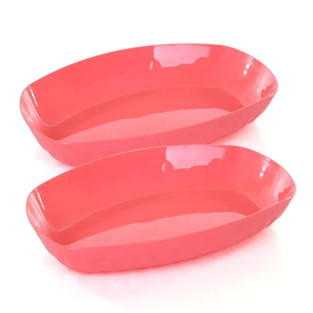 Unbreakable Oval Serving Tray (Pack of 2)