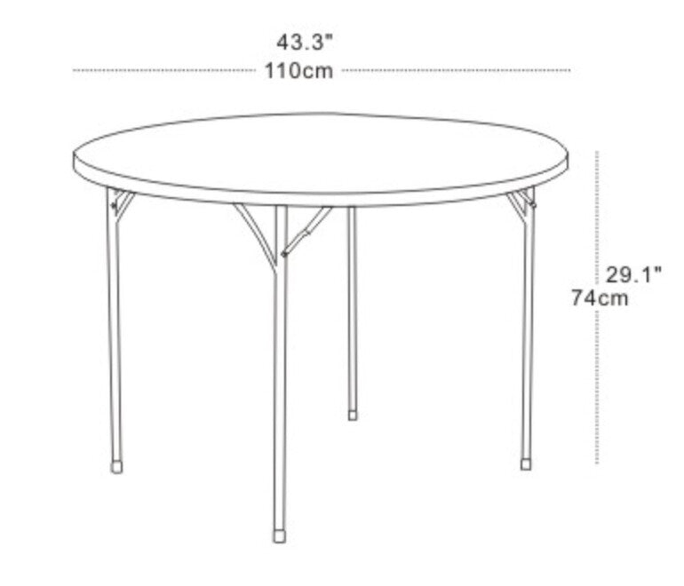 C 110 White - Round Table 110 cm mintra-shop.myshopify.com [variant_title] ترابيزة قابلة للطي