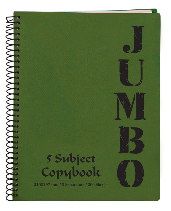 A4 Jumbo Notebook Olive Green ( 3, 5 Subjects )
