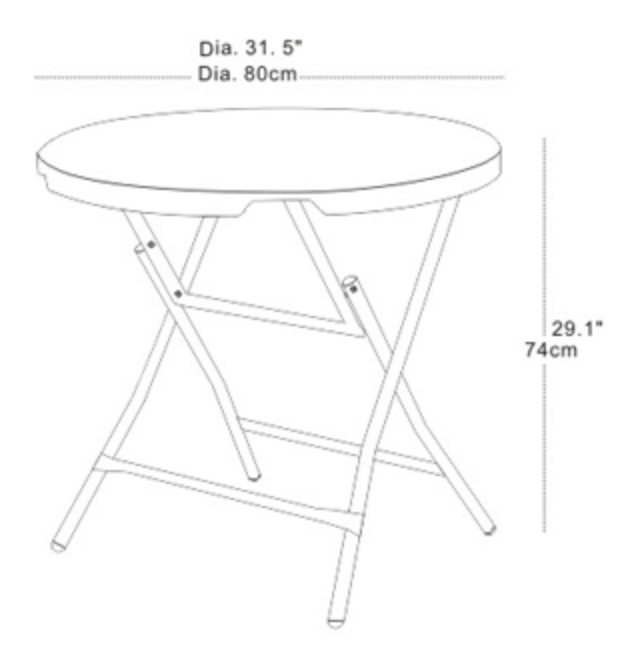 C 80 White - Round Table 80 cm mintra-shop.myshopify.com [variant_title]- ترابيزة قابلة للطي