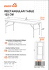 R 122 White - Rectangular table 122 cm