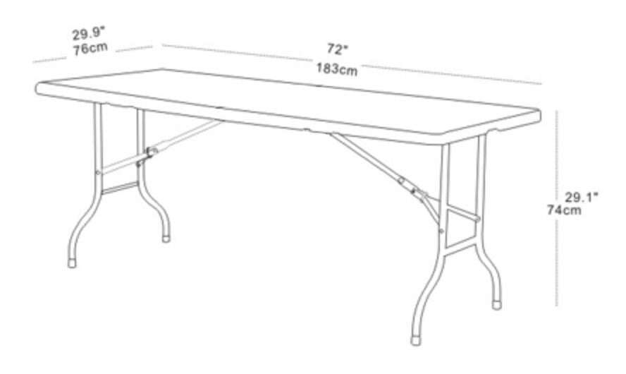 R 183 White - Rectangular table 183 cm